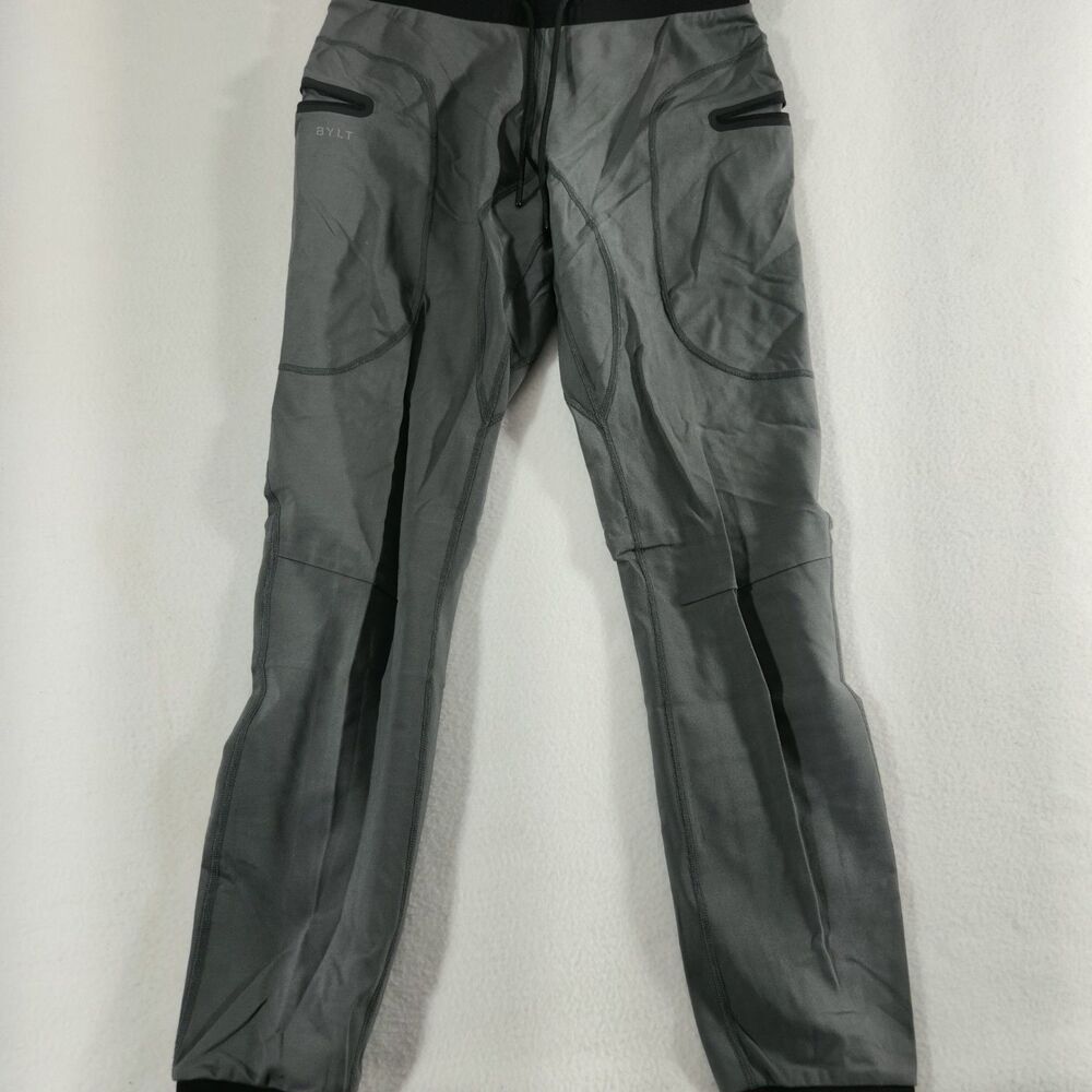 BYLT Premium Jogger Pants Mens Small Stretch Gray Athleisure Zip Pockets